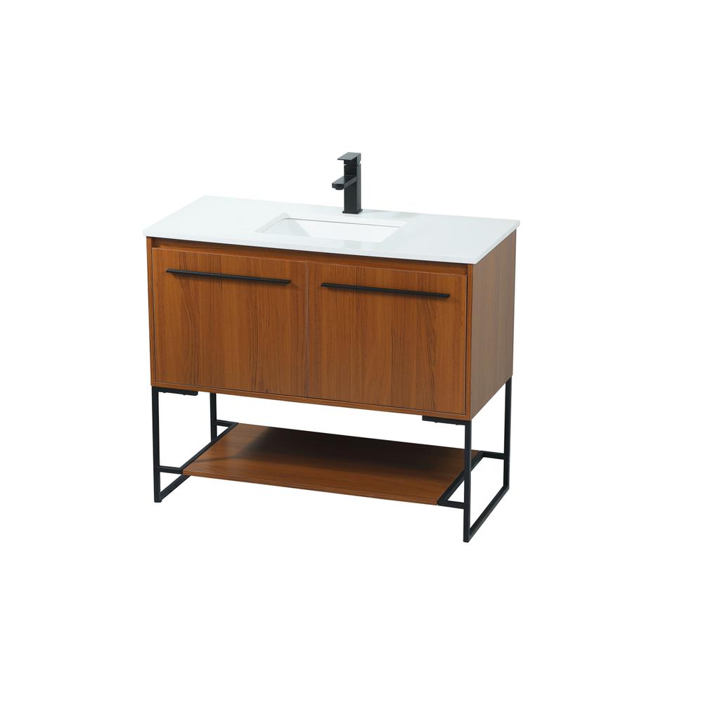 40 inch Single bathroom vanity in teak