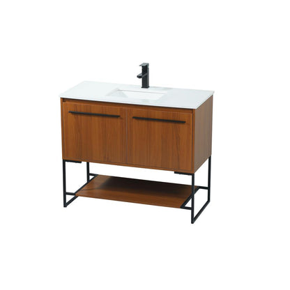 40 inch Single bathroom vanity in teak