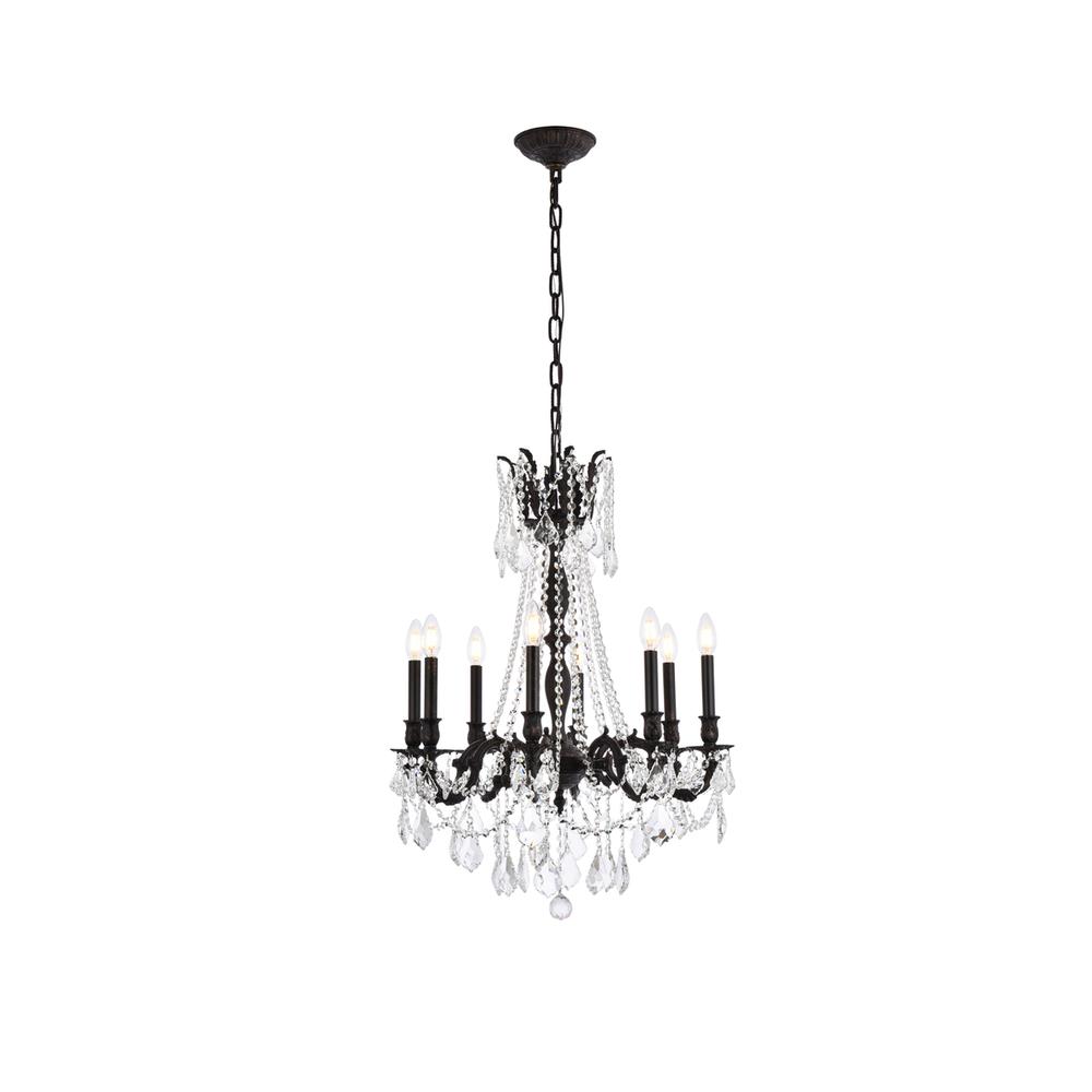 Rosalia 8 light Dark Bronze Chandelier Clear Royal Cut Crystal