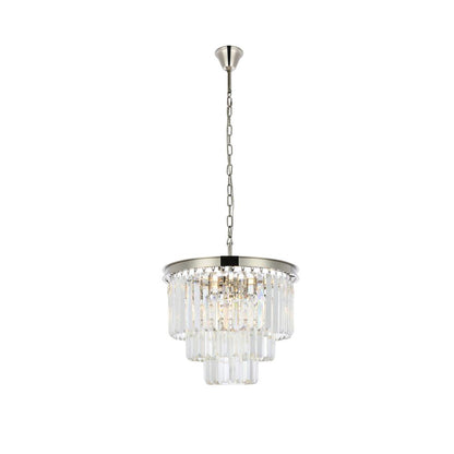 Sydney 9 light polished nickel Chandelier Clear Royal Cut Crystal