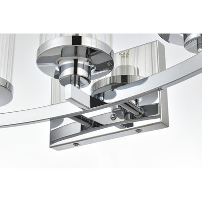 Saanvi 3 light Chrome and Clear Bath Sconce