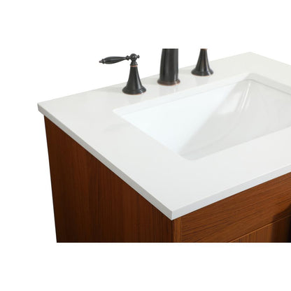 24 inch Single bathroom vanity in teak