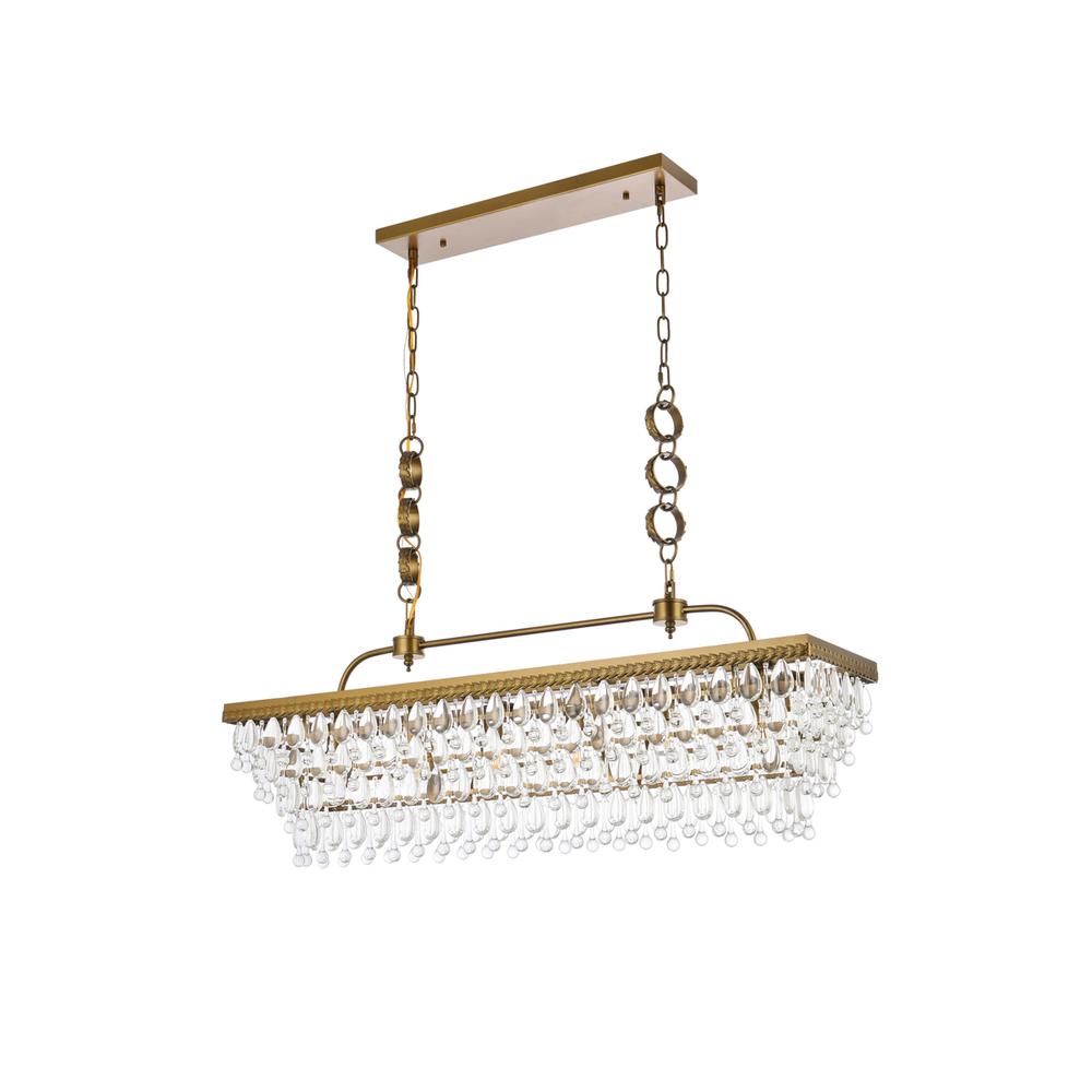Nordic 40 inch rectangle pendant in brass