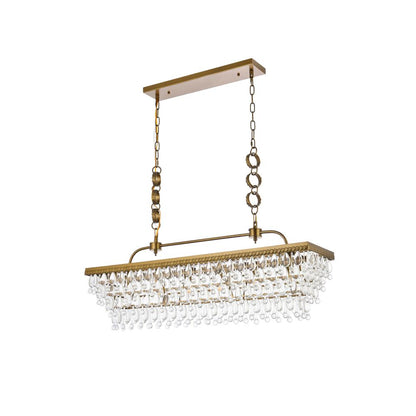 Nordic 40 inch rectangle pendant in brass