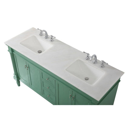 60 inch double bathroom vanity in vintage mint