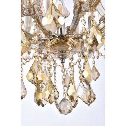 Maria Theresa 9 light Golden Teak Chandelier Golden Teak