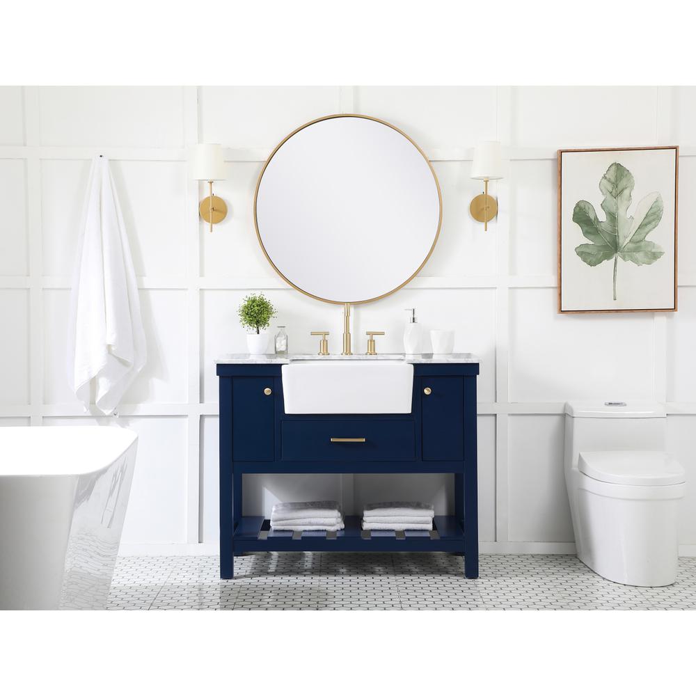42 inch Single bathroom vanity in blue