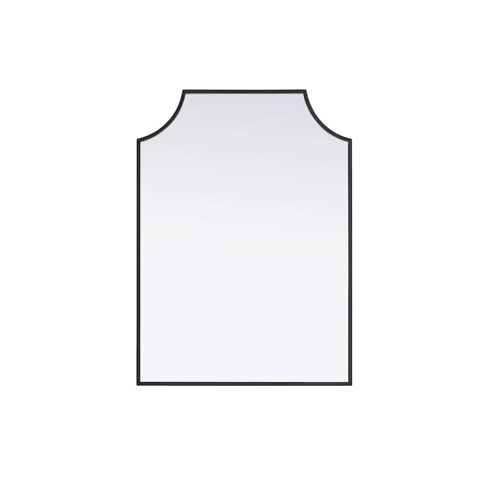 Notched Metal Mirror 22x30 inch in Black