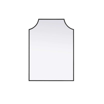 Notched Metal Mirror 22x30 inch in Black