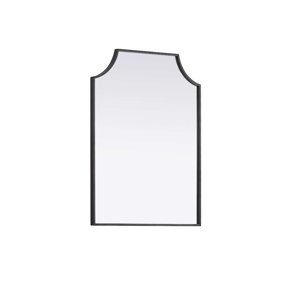 Notched Metal Mirror 22x30 inch in Black