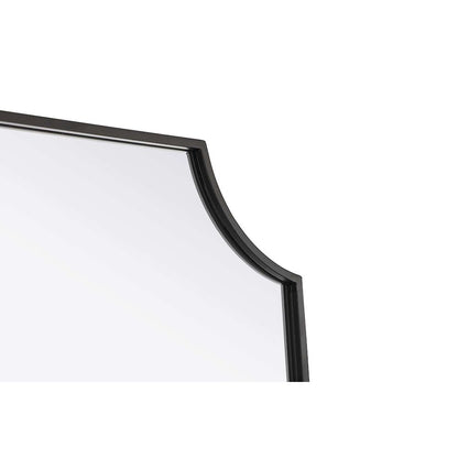 Notched Metal Mirror 22x30 inch in Black