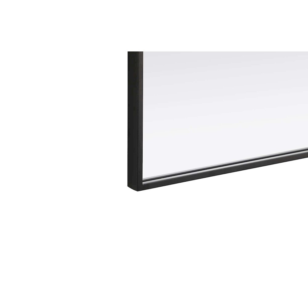Notched Metal Mirror 22x30 inch in Black