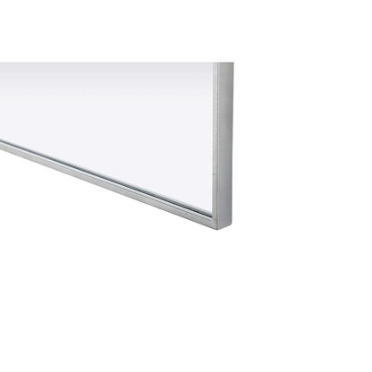 Notched Metal Mirror 22x36 inch in Silver