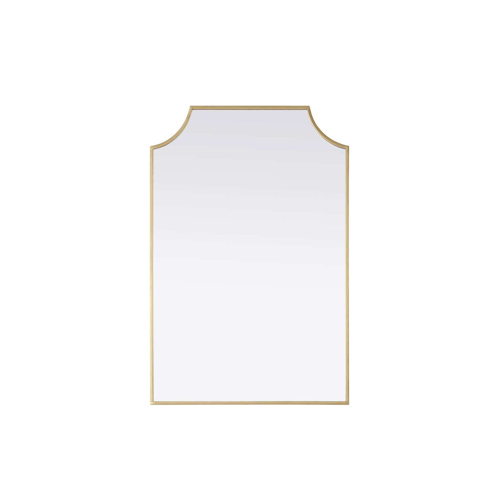 Notched Metal Mirror 24x36 inch in Brass