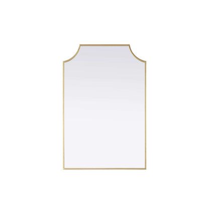 Notched Metal Mirror 24x36 inch in Brass