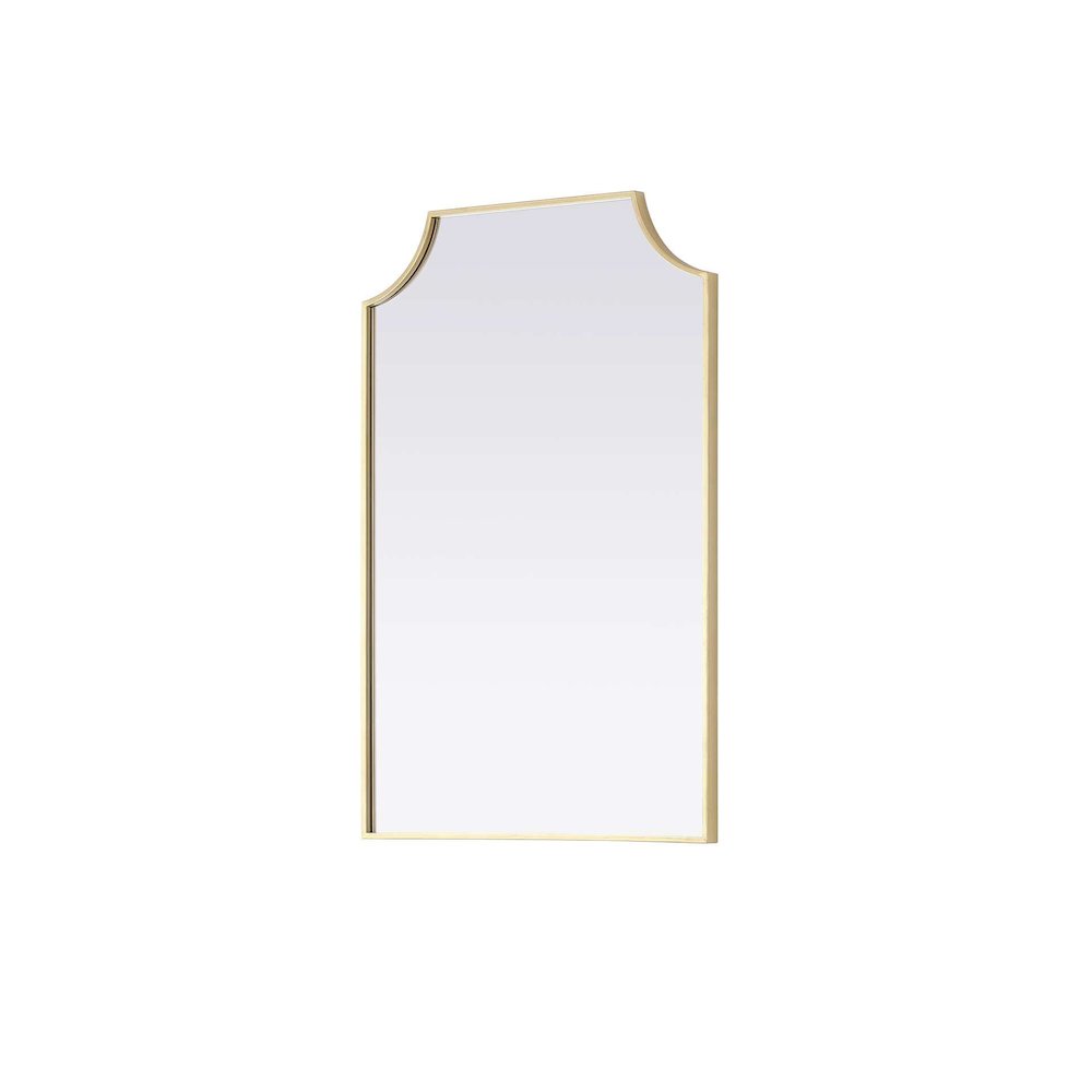 Notched Metal Mirror 24x36 inch in Brass