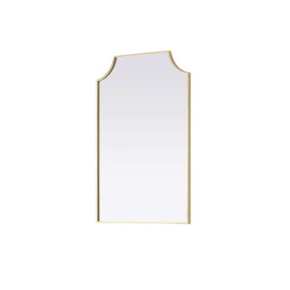 Notched Metal Mirror 24x36 inch in Brass