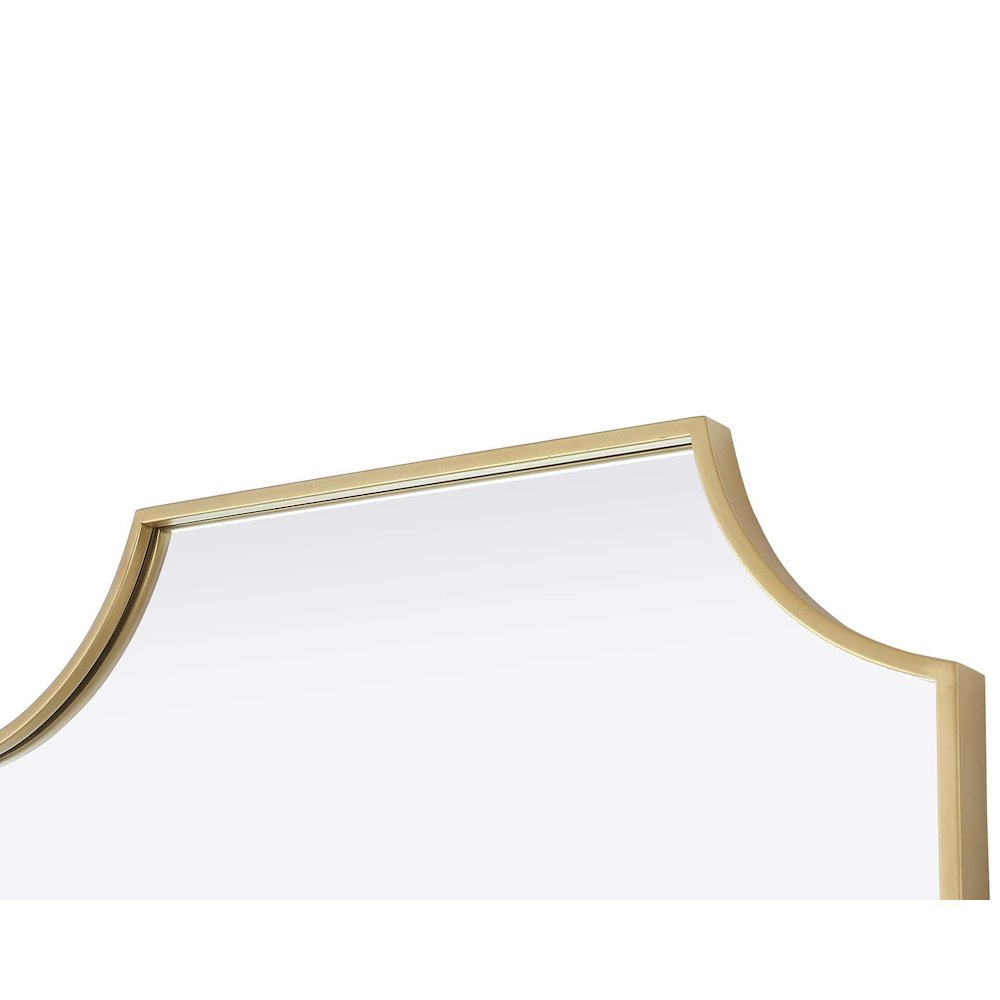 Notched Metal Mirror 24x36 inch in Brass