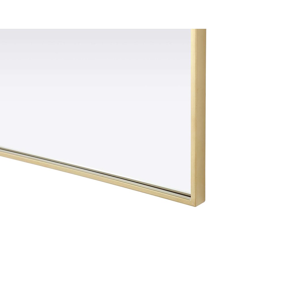 Notched Metal Mirror 24x36 inch in Brass