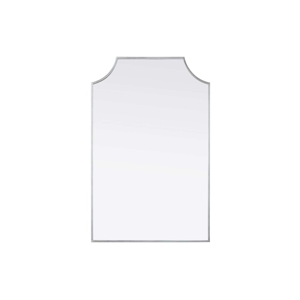 Notched Metal Mirror 27x42 inch in Silver