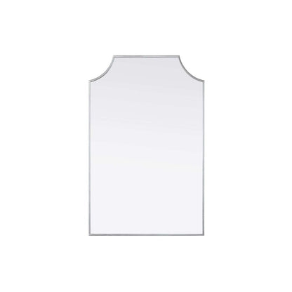 Notched Metal Mirror 27x42 inch in Silver