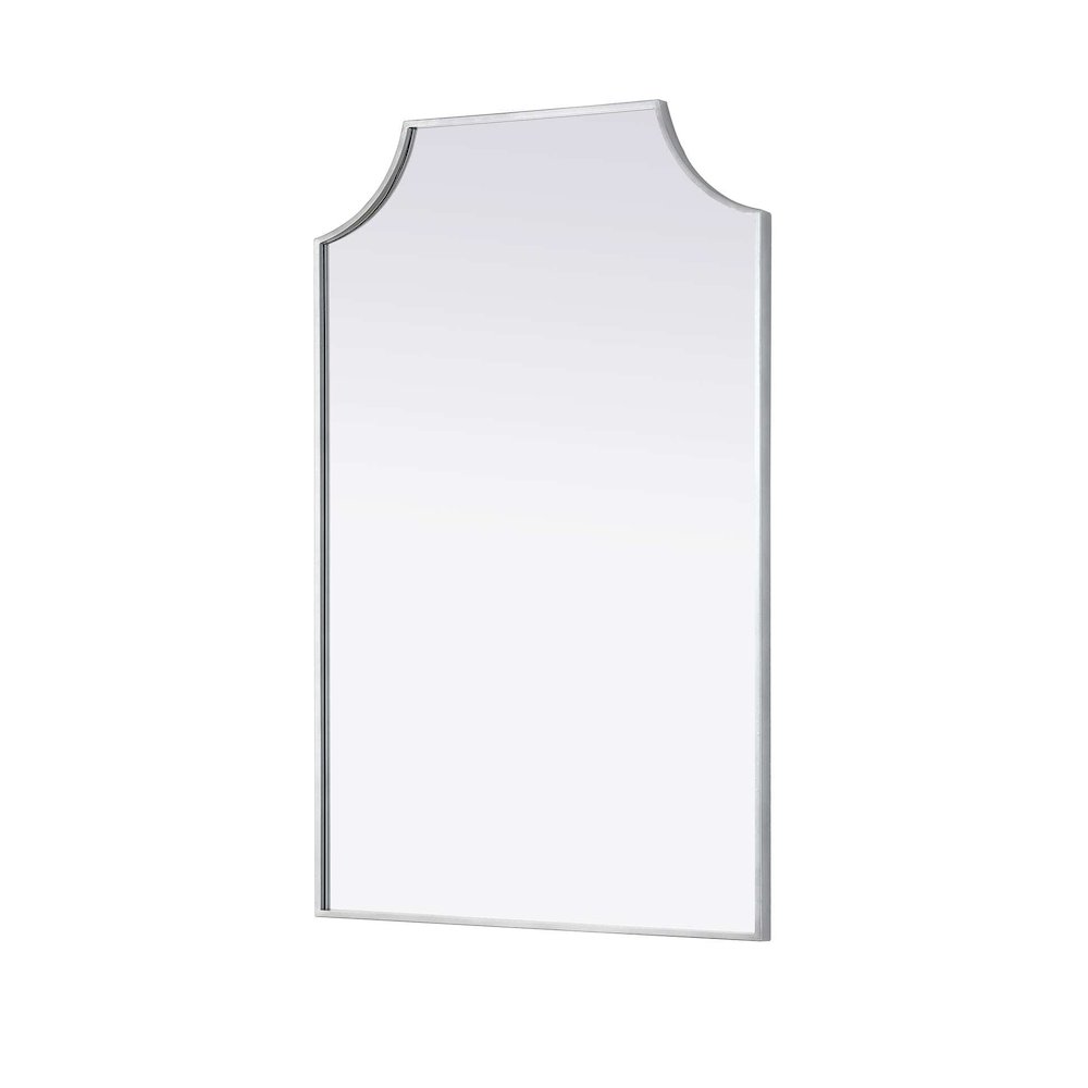 Notched Metal Mirror 27x42 inch in Silver