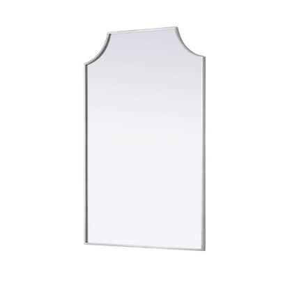 Notched Metal Mirror 27x42 inch in Silver