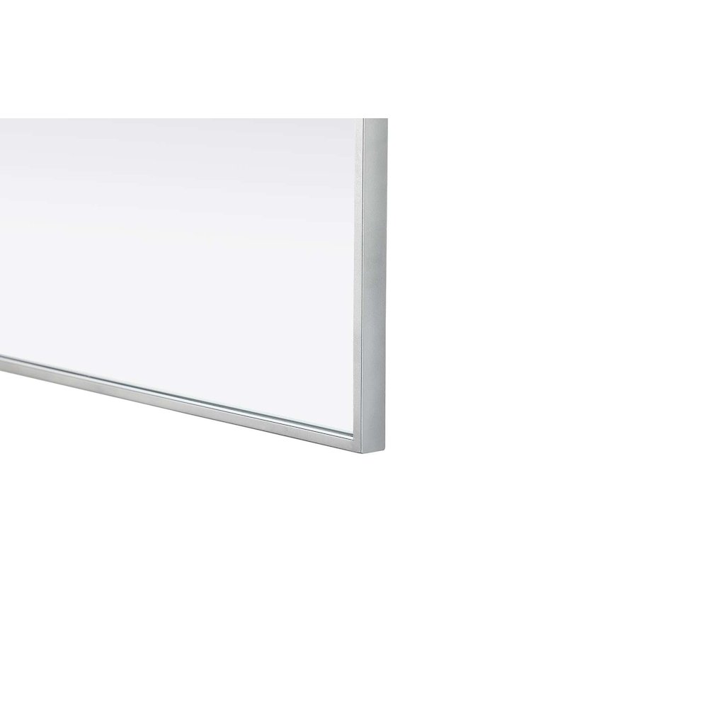 Notched Metal Mirror 27x42 inch in Silver