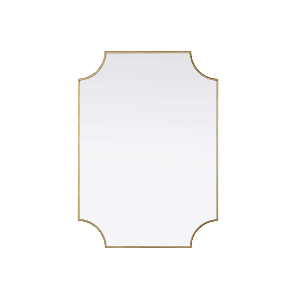Notched Metal Mirror 30x42 inch in Brass