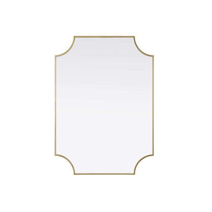 Notched Metal Mirror 30x42 inch in Brass
