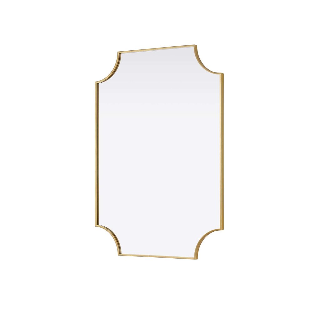 Notched Metal Mirror 30x42 inch in Brass