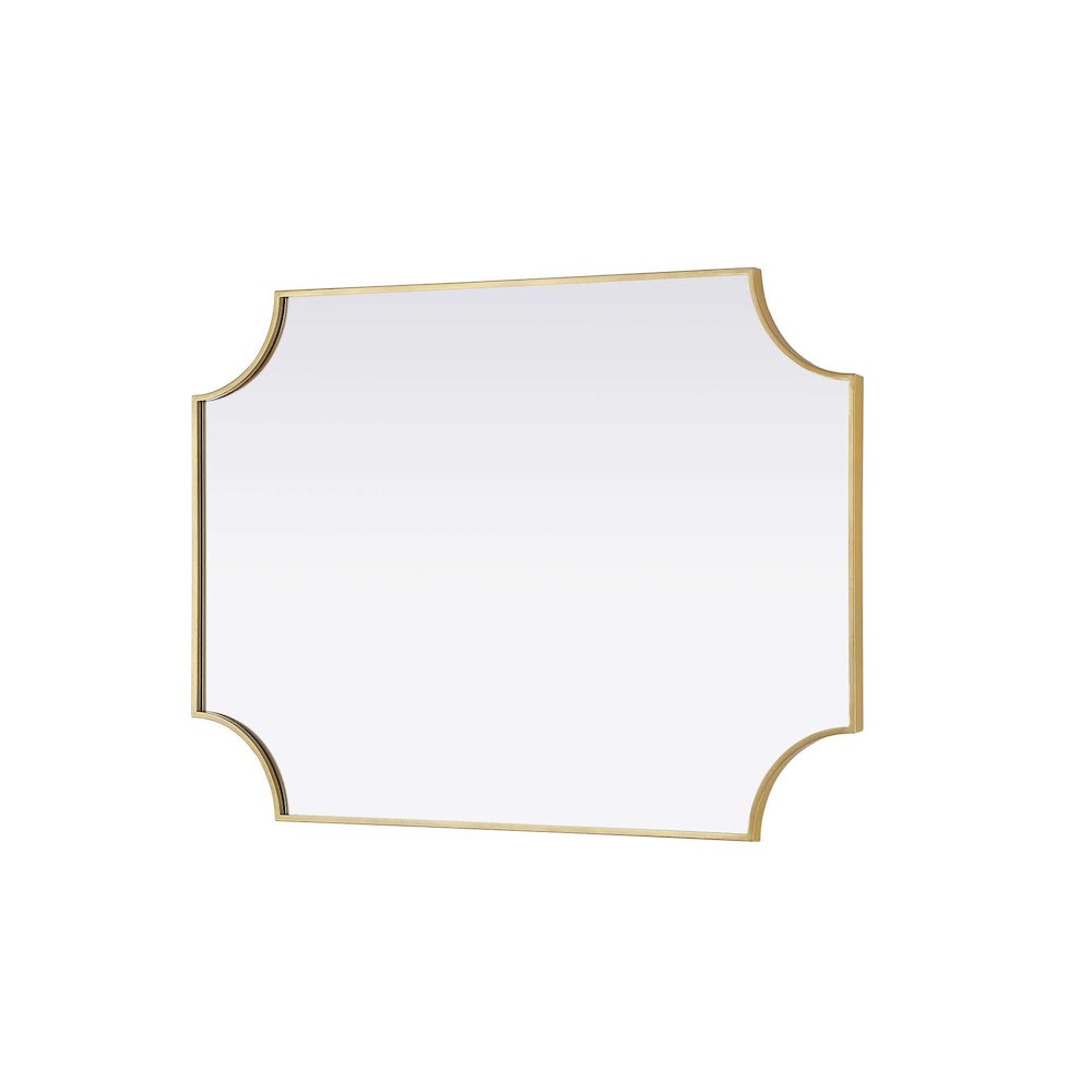 Notched Metal Mirror 30x42 inch in Brass