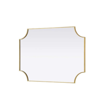 Notched Metal Mirror 30x42 inch in Brass