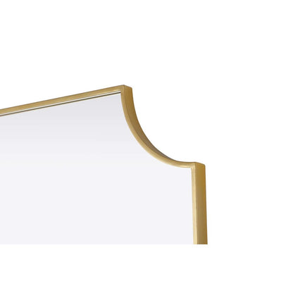 Notched Metal Mirror 30x42 inch in Brass