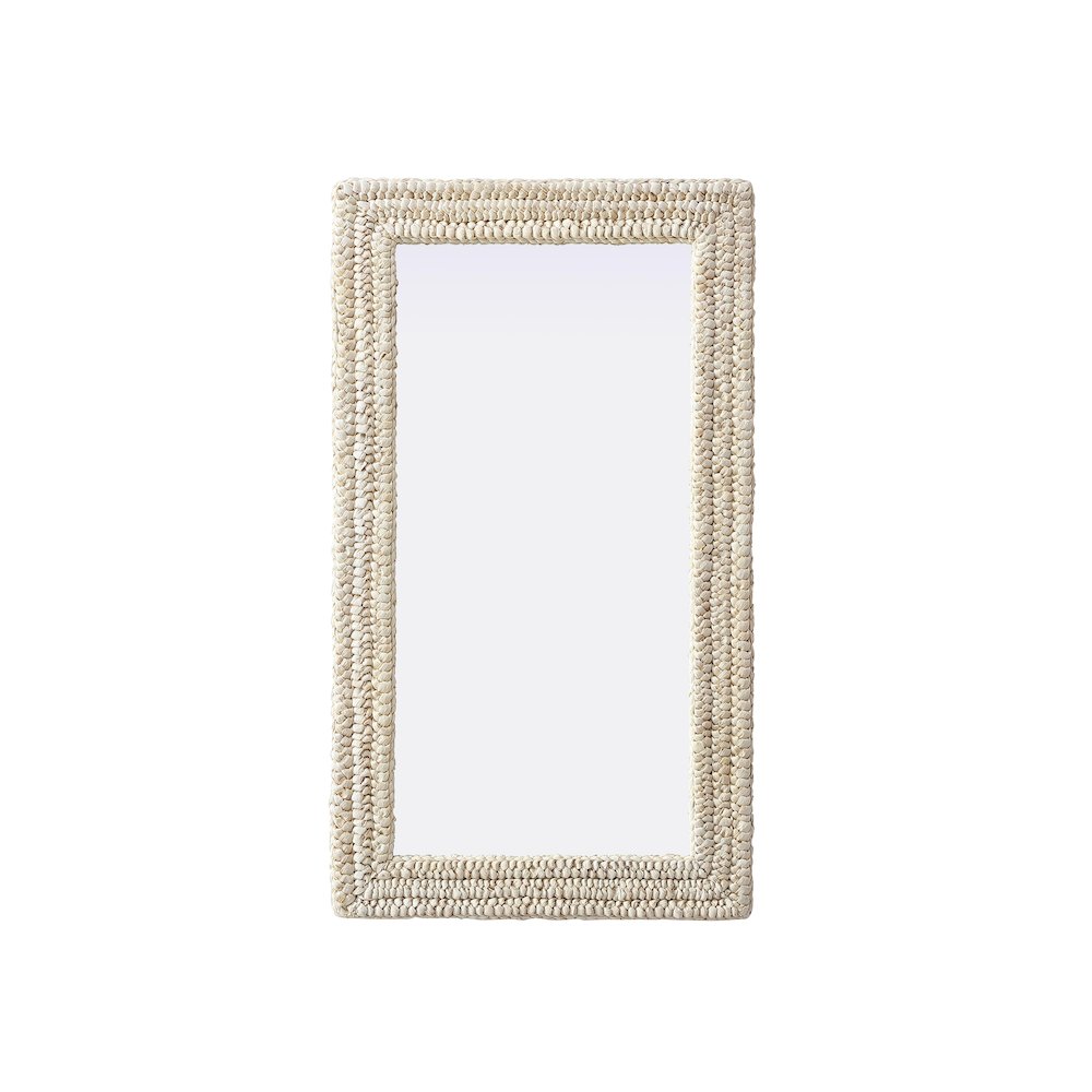 Rectangle Cornhusk Mirror 24x42 in Linen White