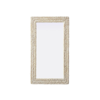Rectangle Cornhusk Mirror 24x42 in Linen White