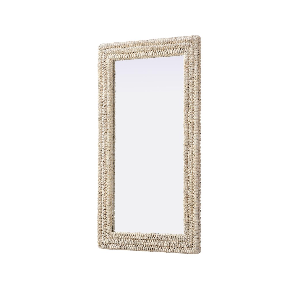 Rectangle Cornhusk Mirror 24x42 in Linen White
