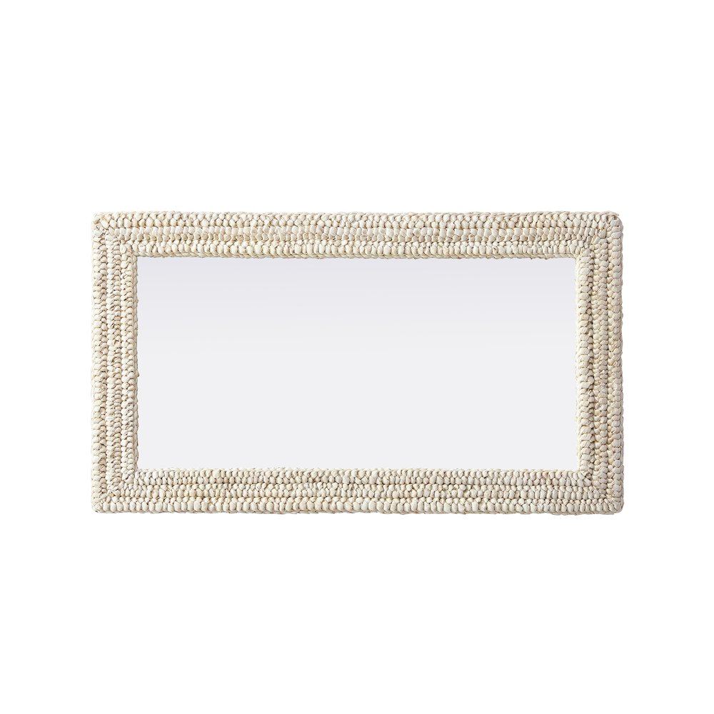Rectangle Cornhusk Mirror 24x42 in Linen White