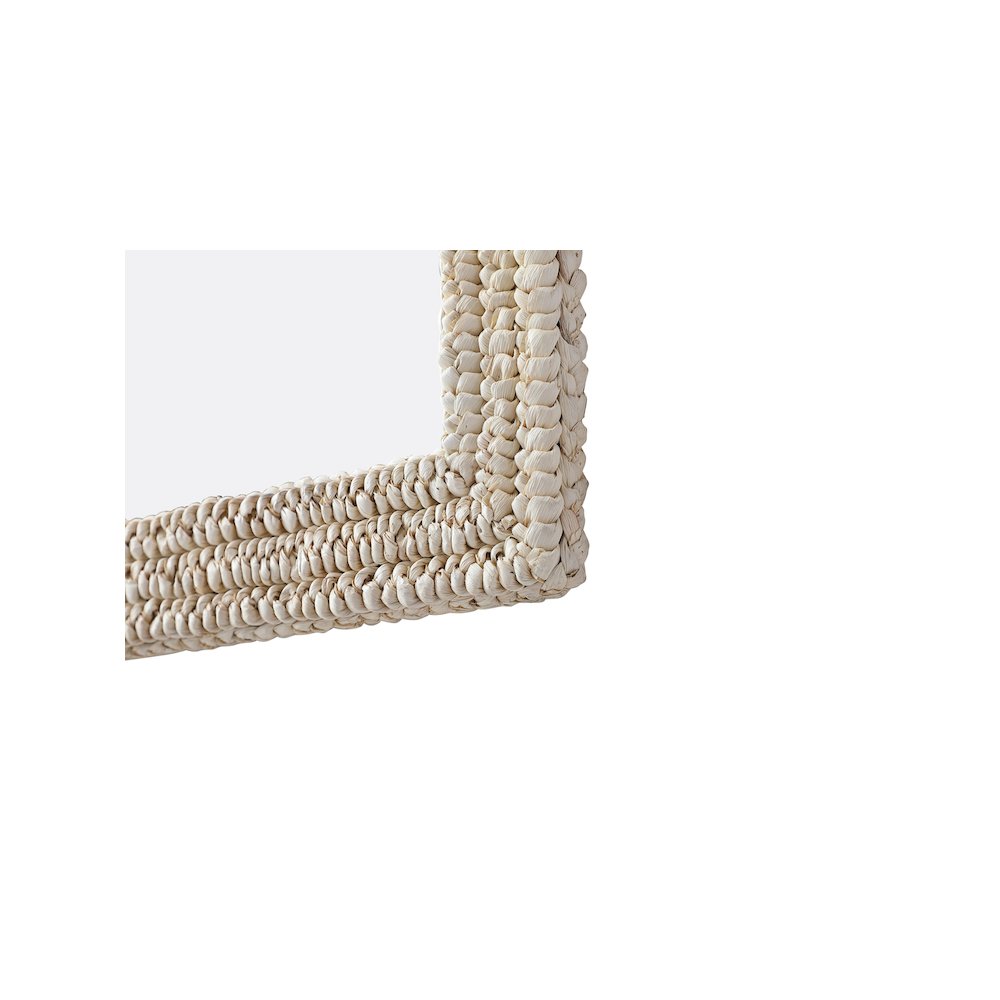 Rectangle Cornhusk Mirror 24x42 in Linen White