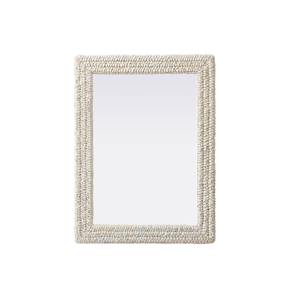 Rectangle Cornhusk Mirror 27x36 in Linen White