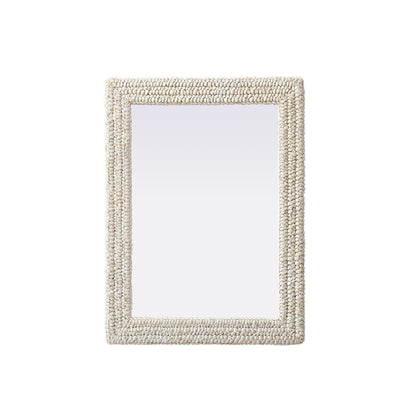 Rectangle Cornhusk Mirror 27x36 in Linen White