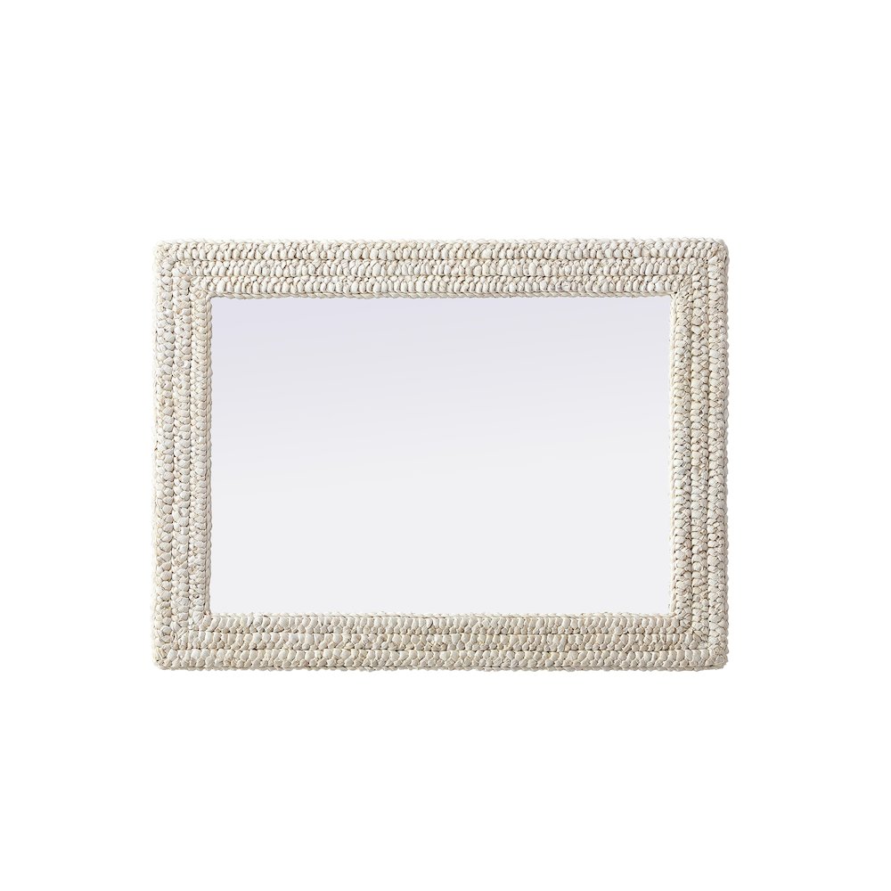 Rectangle Cornhusk Mirror 27x36 in Linen White