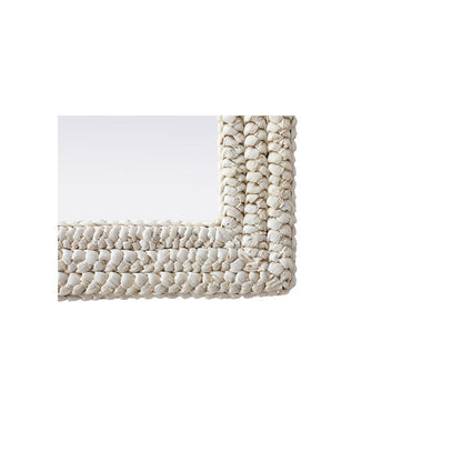 Rectangle Cornhusk Mirror 27x36 in Linen White