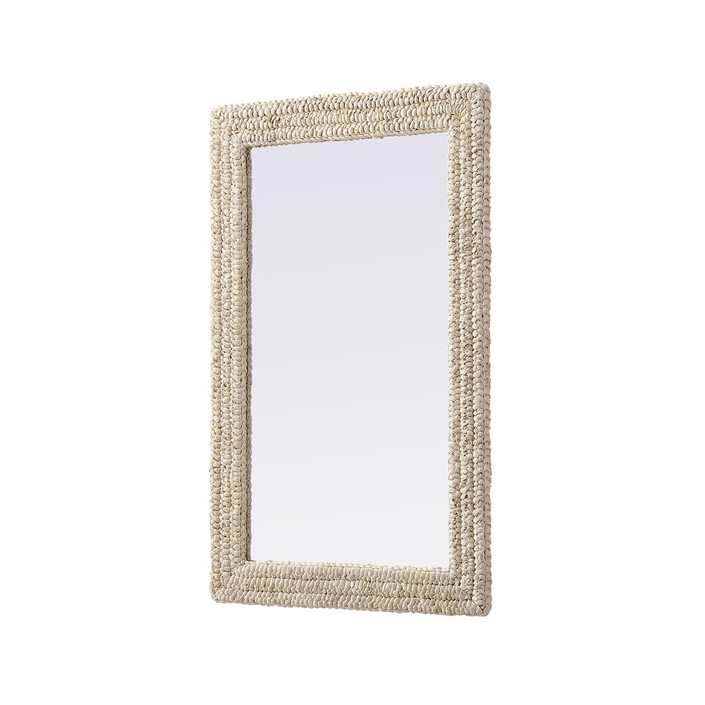 Rectangle Cornhusk Mirror 27x42 in Linen White