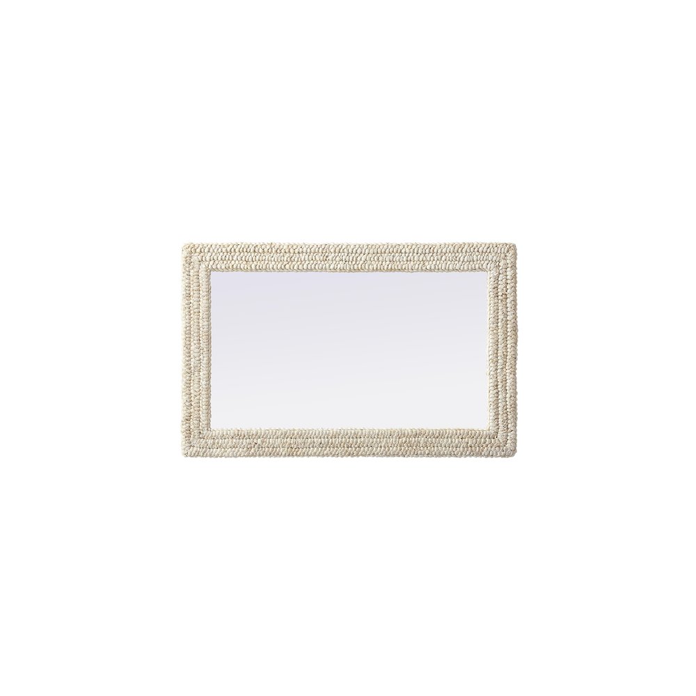 Rectangle Cornhusk Mirror 27x42 in Linen White