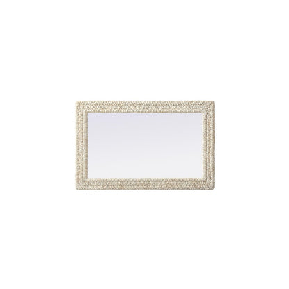 Rectangle Cornhusk Mirror 27x42 in Linen White