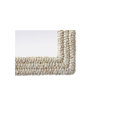 Rectangle Cornhusk Mirror 27x42 in Linen White