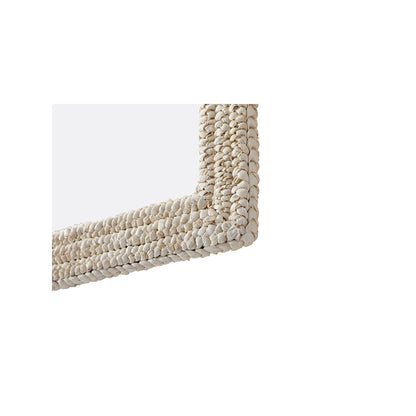 Rectangle Cornhusk Mirror 27x42 in Linen White