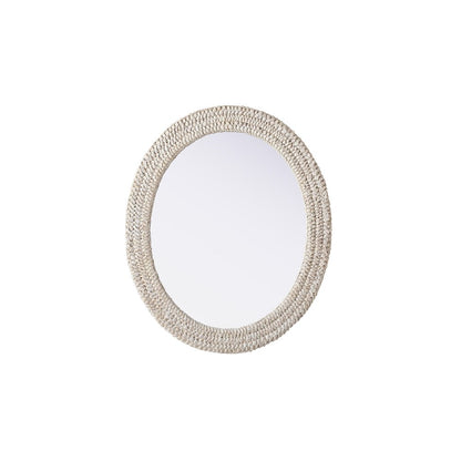 Oval Cornhusk Mirror 30x36 in Linen White