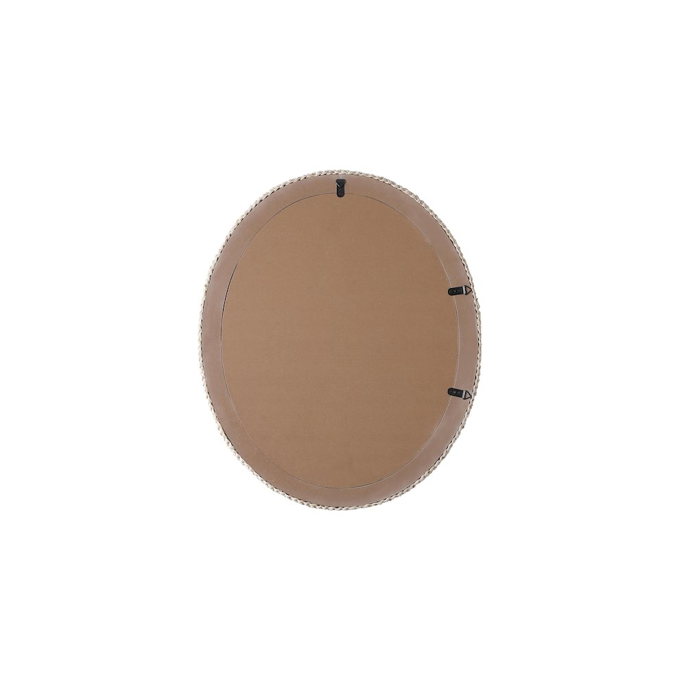 Oval Cornhusk Mirror 30x36 in Linen White
